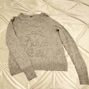 H&M Gray Beaded Sweater